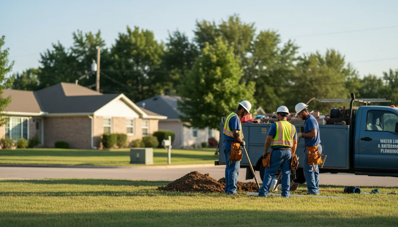 Residential water line and bathroom plumbing service in Woodward, OK